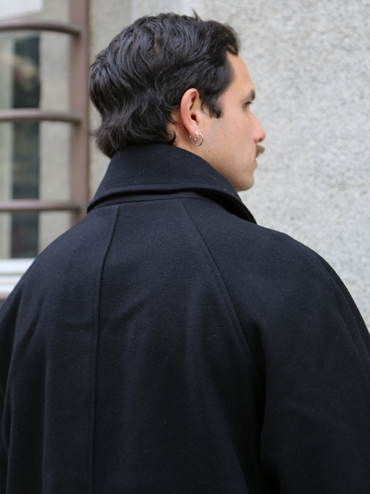 Hansen Garments Sigurd Long Lined Wool Coat – Solid Black (30-60-2)