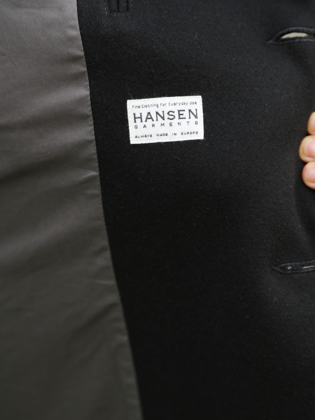Hansen Garments Sigurd Long Lined Wool Coat – Solid Black (30-60-2)