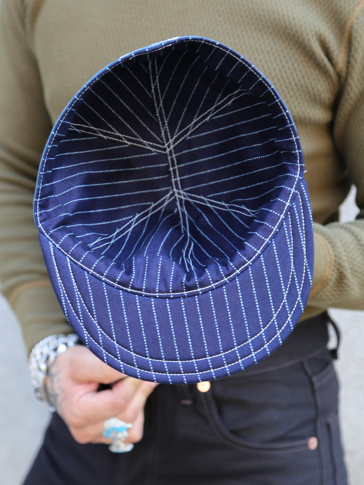 The Real McCoy's MA24014 Wabash Reversible Work Cap – Indigo