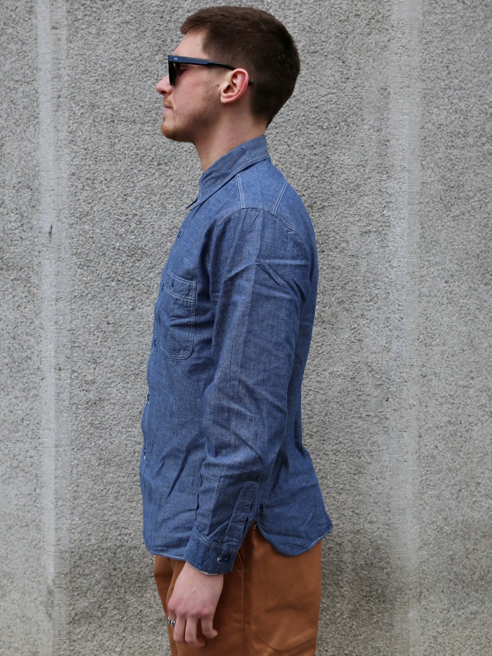 Buzz Rickson's Chambray Work Shirt – Blue (BR25995) | denimheads.cz
