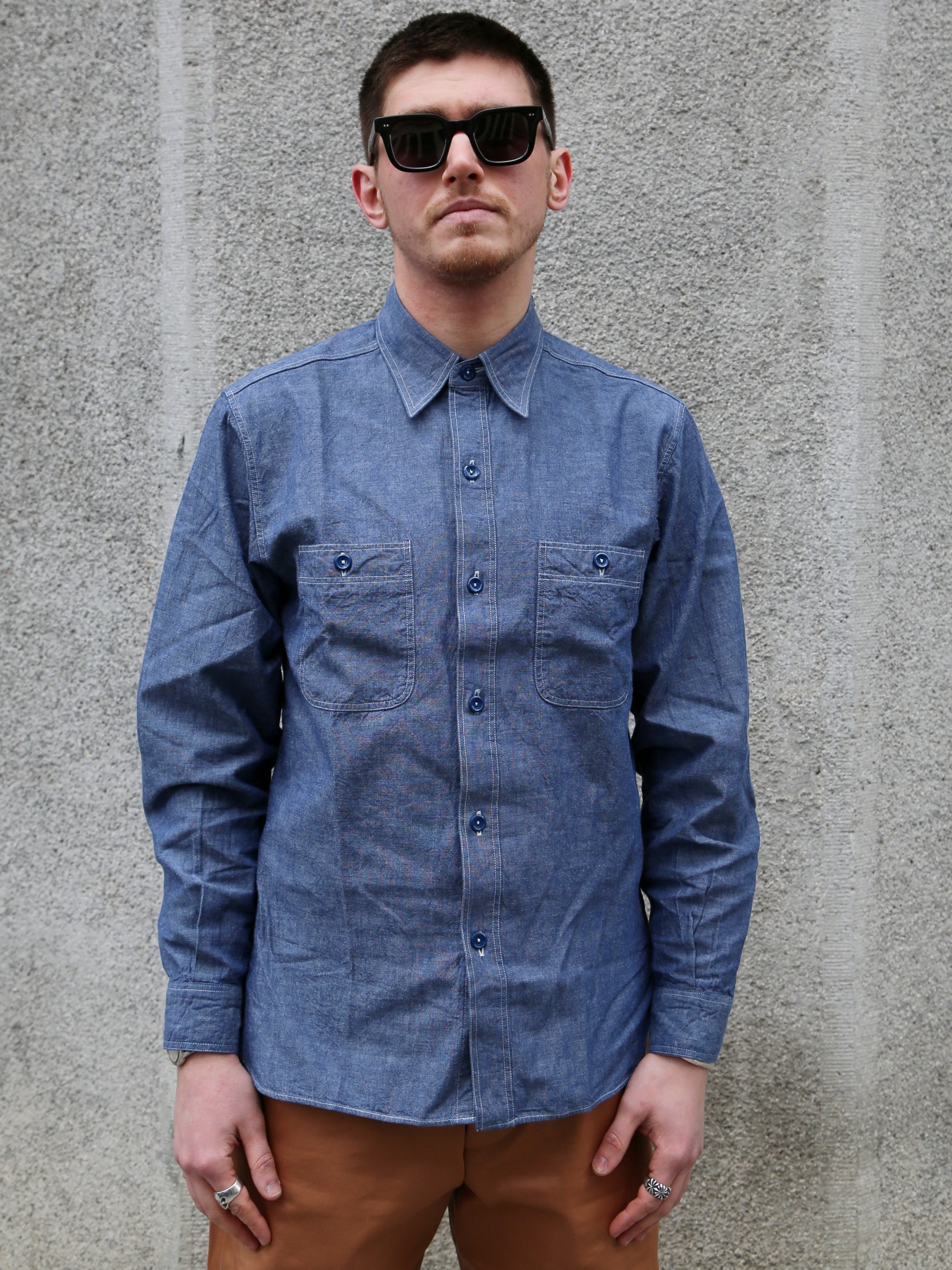 Buzz Rickson's Chambray Work Shirt – Blue (BR25995) | denimheads.cz