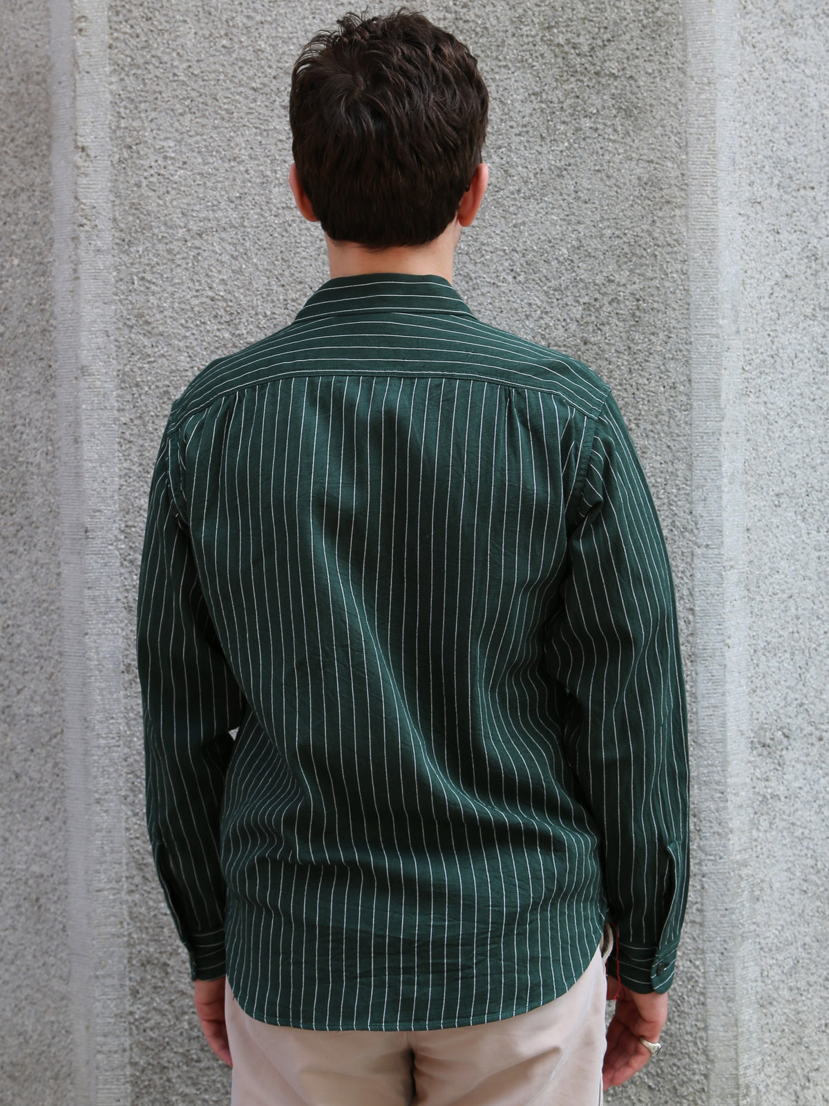 Sugar Cane Coke Stripe LS Workshirt – Green (SC28652-145)
