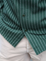 Sugar Cane Coke Stripe LS Workshirt – Green (SC28652-145)