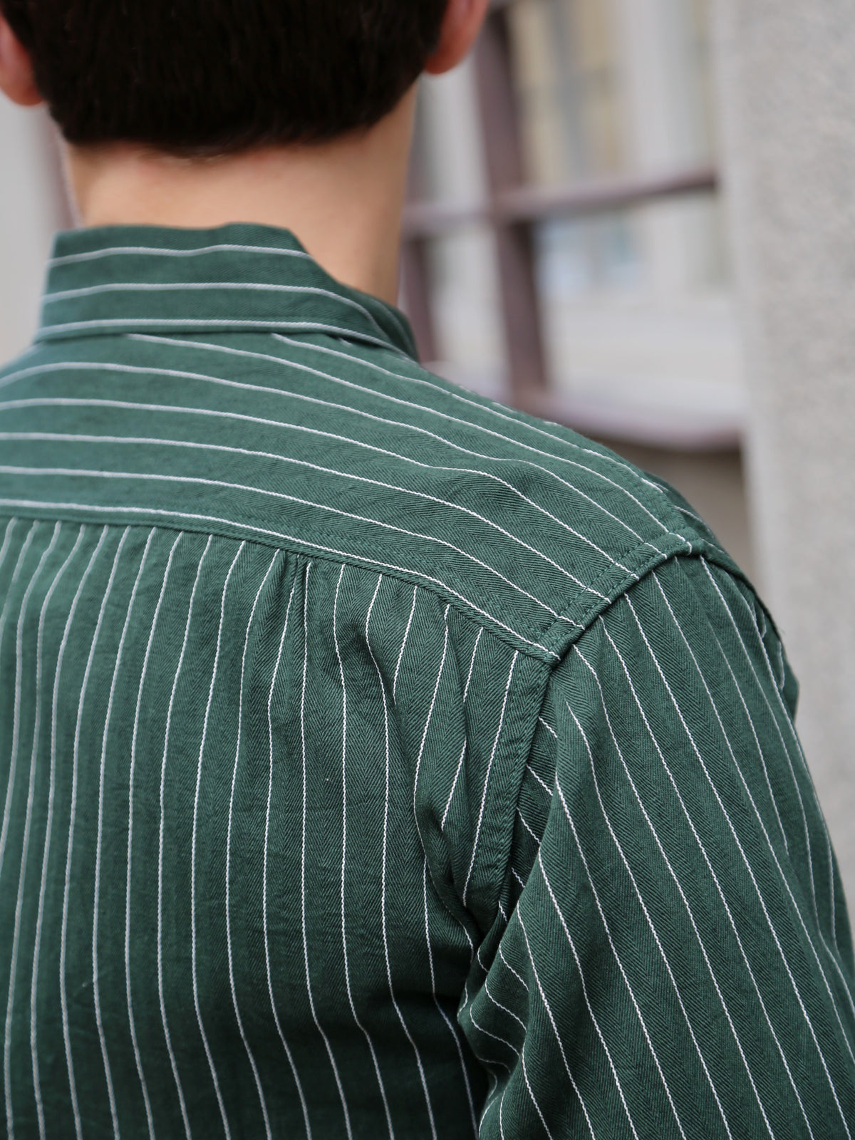 Sugar Cane Coke Stripe LS Workshirt – Green (SC28652-145)