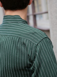 Sugar Cane Coke Stripe LS Workshirt – Green (SC28652-145)