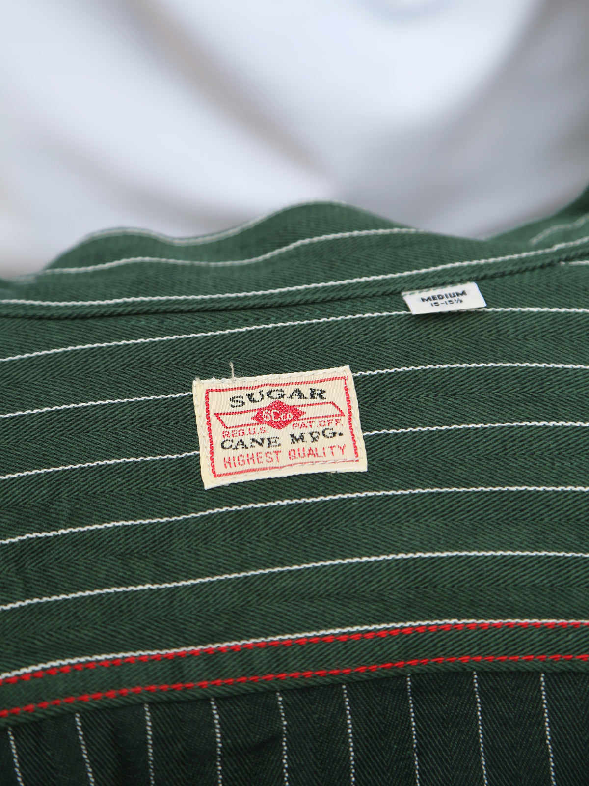 Sugar Cane Coke Stripe LS Workshirt – Green (SC28652-145)