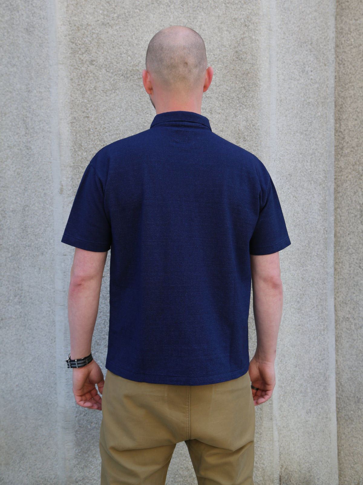 Studio d'Artisan 8108 Indigo Dyed Polo Shirt