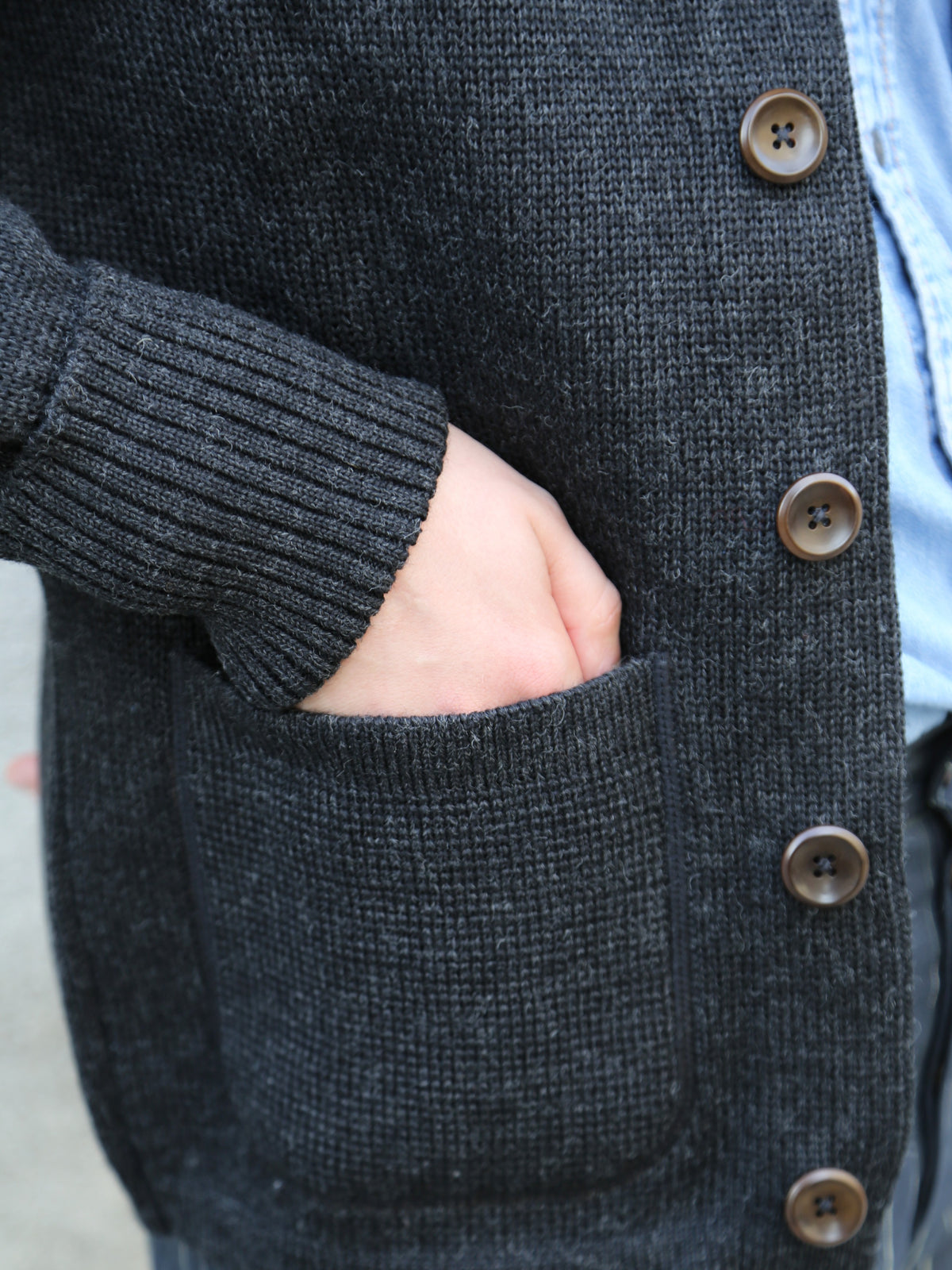 Fleurs de Bagne L'Enfant du Malheur Cardigan – Anthracite