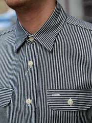Sugar Cane Hickory Stripe SS Work Shirt – Black (SC37944-119)