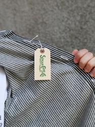 Sugar Cane Hickory Stripe SS Work Shirt – Black (SC37944-119)