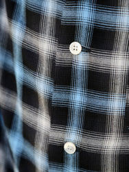 Sugar Cane Rayon Ombre Check Open Shirt – Blue (SC29683-125)