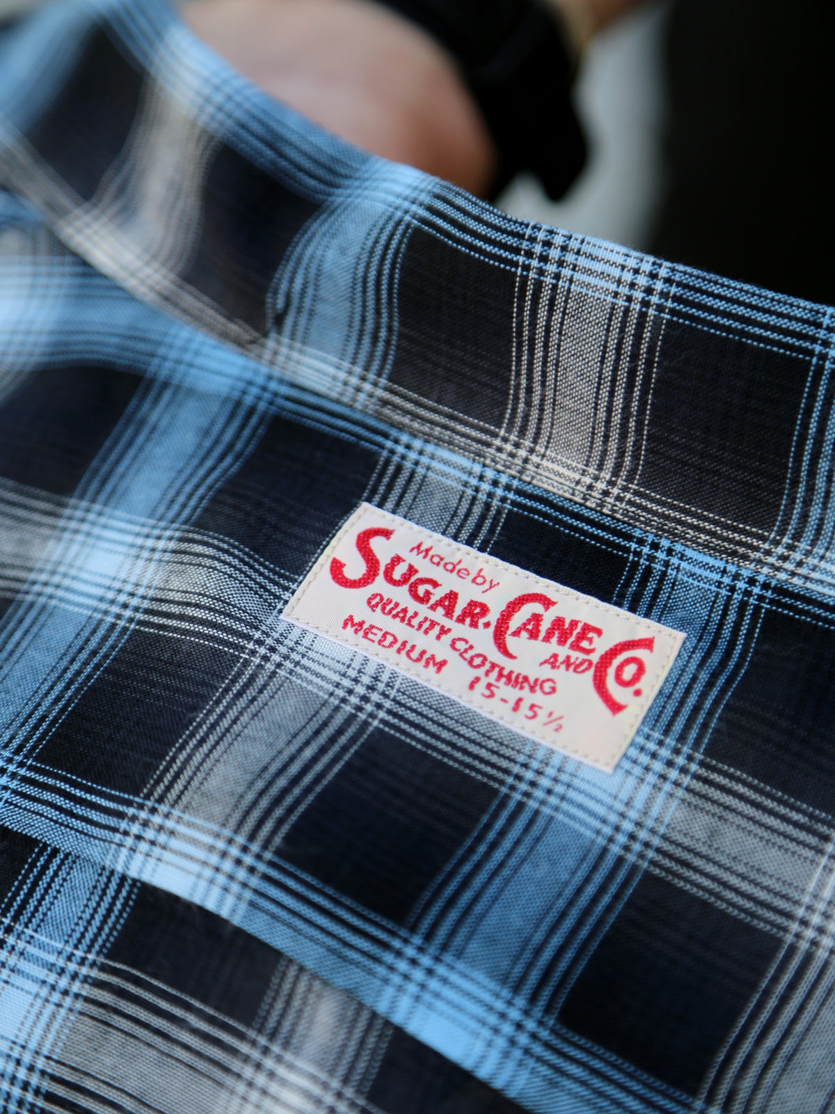 Sugar Cane Rayon Ombre Check Open Shirt – Blue (SC29683-125)