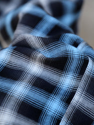 Sugar Cane Rayon Ombre Check Open Shirt – Blue (SC29683-125)