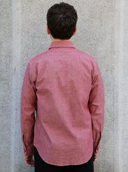 Sugar Cane Chambray Work Shirt – Red (SC29682-461)