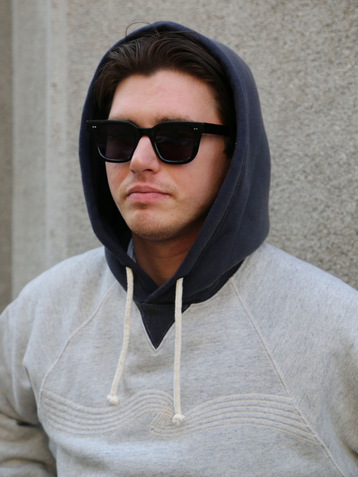 Nudie Jeans Gunde Hoodie Embo Wave – Grey Melange (150618)