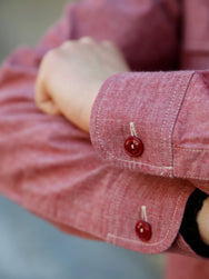 Sugar Cane Chambray Work Shirt – Red (SC29682-461)