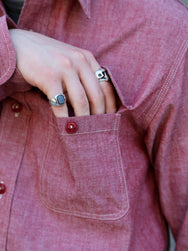Sugar Cane Chambray Work Shirt – Red (SC29682-461)