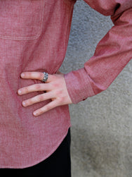 Sugar Cane Chambray Work Shirt – Red (SC29682-461)