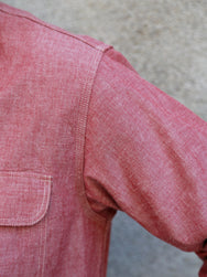 Sugar Cane Chambray Work Shirt – Red (SC29682-461)