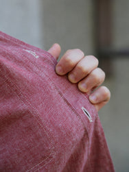 Sugar Cane Chambray Work Shirt – Red (SC29682-461)