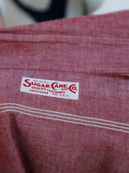 Sugar Cane Chambray Work Shirt – Red (SC29682-461)