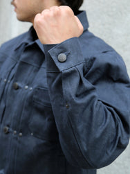 Freenote Cloth Riders Jacket – Waxed Canvas Black Alpaca Interior (M3234302-BLA)