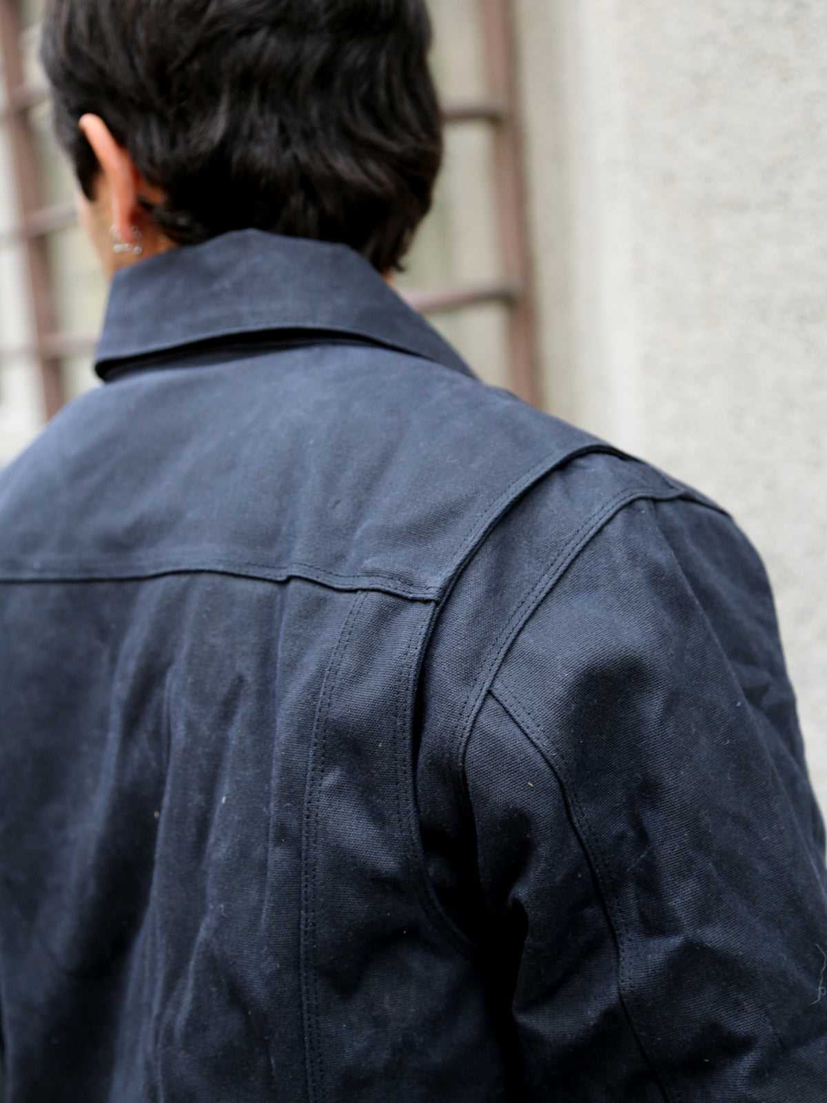 Freenote Cloth Riders Jacket – Waxed Canvas Black Alpaca Interior (M3234302-BLA)