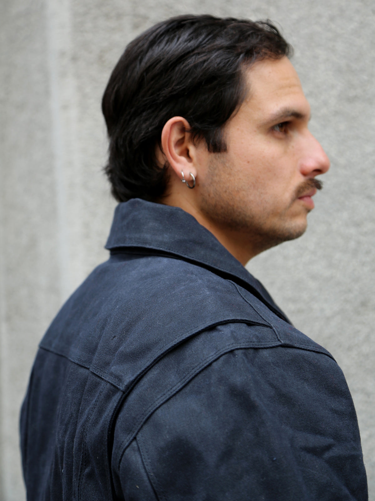 Freenote Cloth Riders Jacket – Waxed Canvas Black Alpaca Interior (M3234302-BLA)