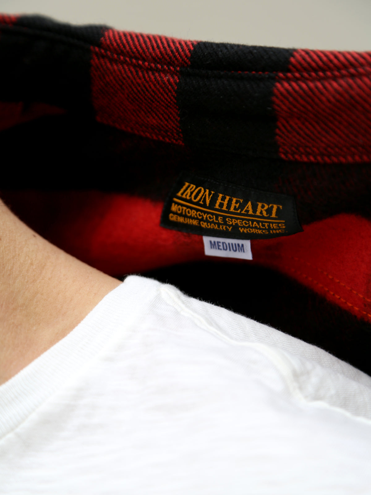 Iron Heart IHSH-244-RED UHF Buffalo Check Work Shirt – Red Black