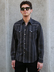 Sugar Cane Indigo Dobby Western Shirt – Black (SC29685-119)