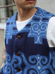 Studio d'Artisan 45th Ainu Blanket Vest – Navy (SP-105)