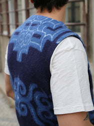 Studio d'Artisan 45th Ainu Blanket Vest – Navy (SP-105)