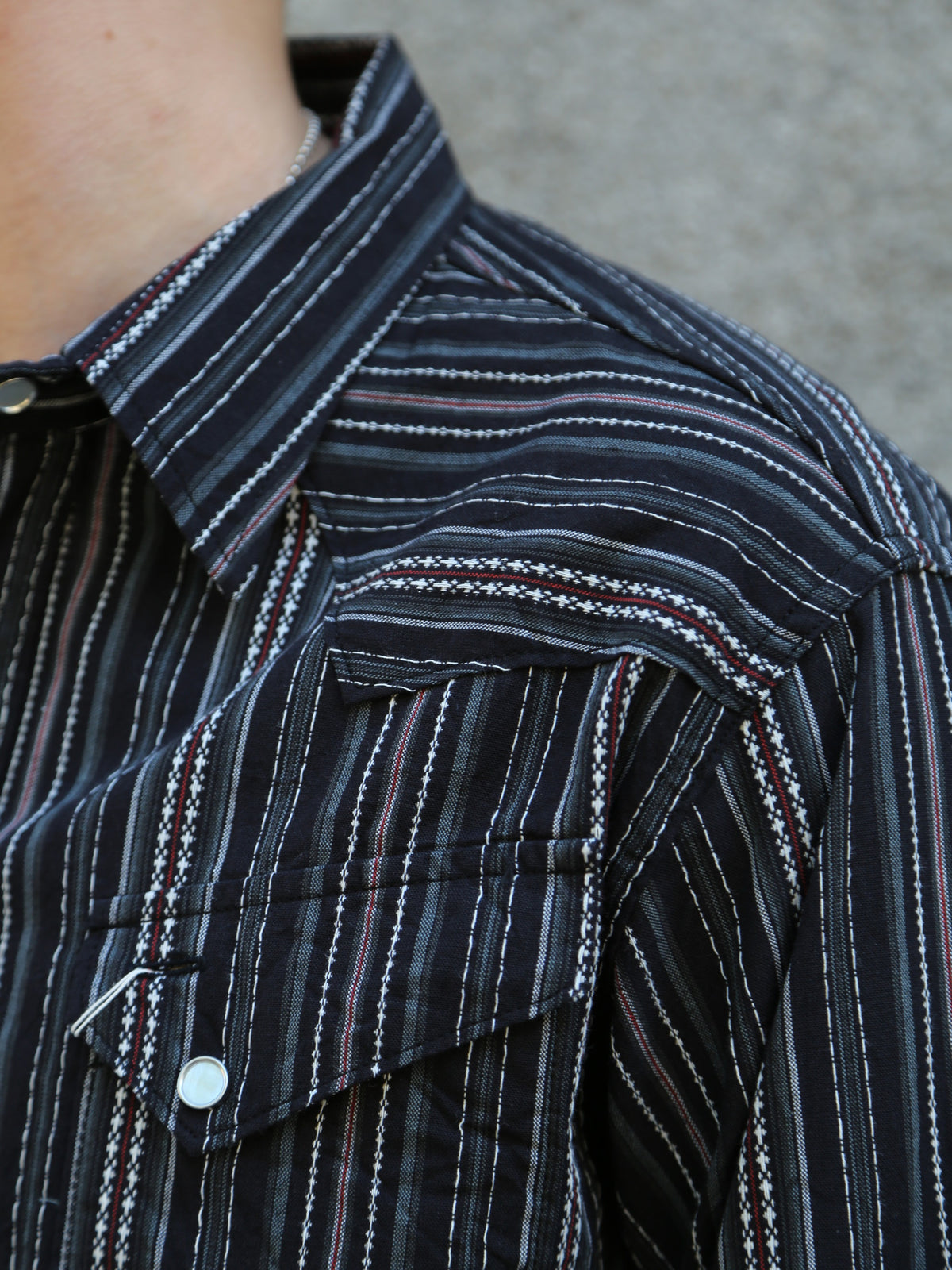 Sugar Cane Indigo Dobby Western Shirt – Black (SC29685-119)