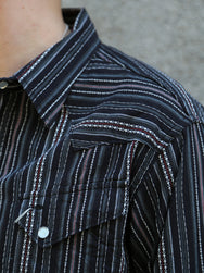 Sugar Cane Indigo Dobby Western Shirt – Black (SC29685-119)