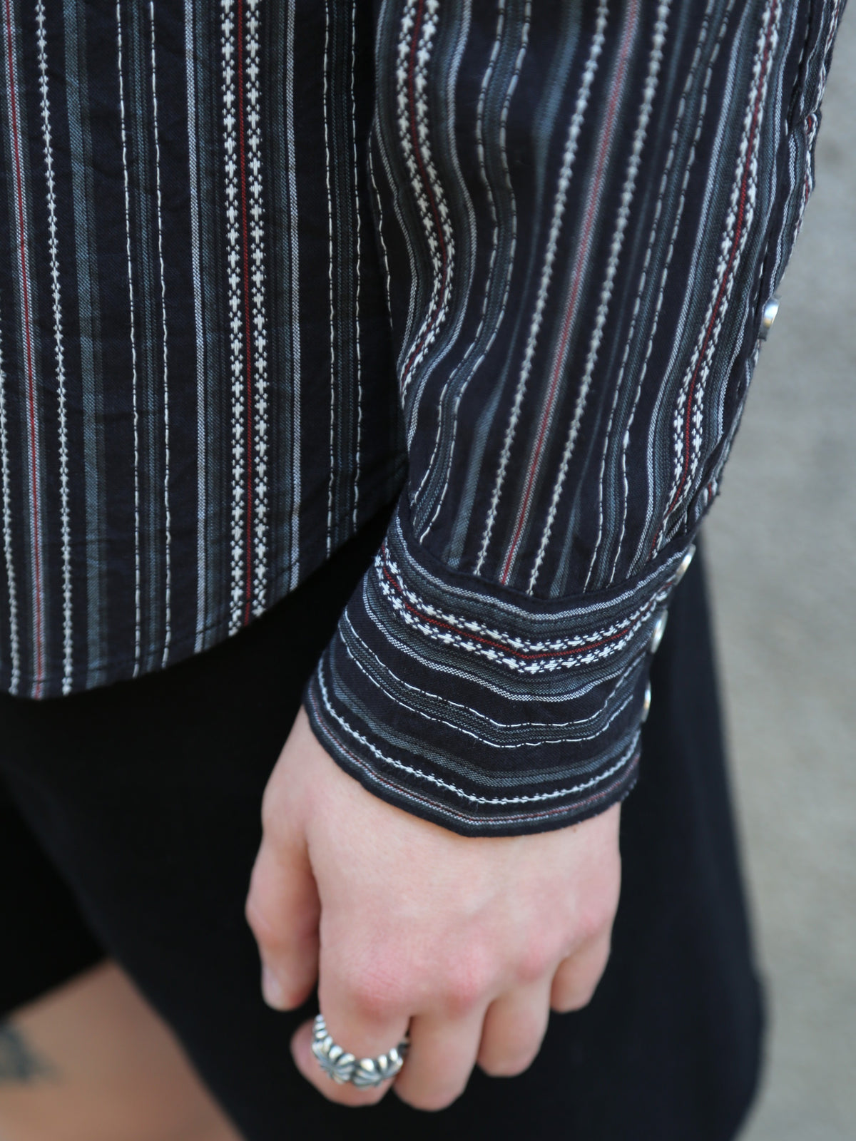 Sugar Cane Indigo Dobby Western Shirt – Black (SC29685-119)