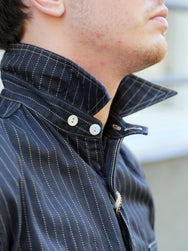 Sugar Cane Fiction Romance SS Work Shirt – Black Wabash Stripe (SC39702-411)