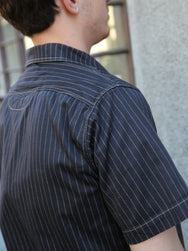 Sugar Cane Fiction Romance SS Work Shirt – Black Wabash Stripe (SC39702-411)