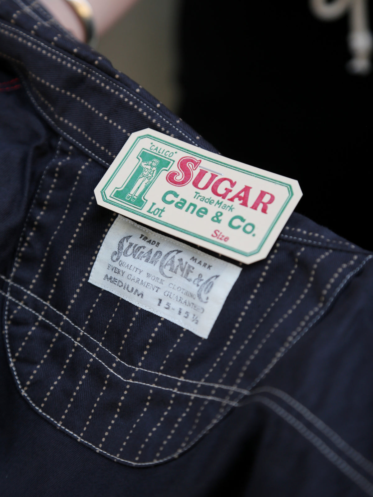 Sugar Cane Fiction Romance SS Work Shirt – Black Wabash Stripe (SC39702-411)