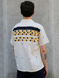 Sugar Cane Star of Holywood Dobby Cotton Open Shirt “Square” – Yellow (SH39717-155)