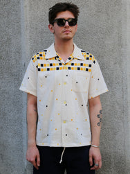 Sugar Cane Star of Holywood Dobby Cotton Open Shirt “Square” – Yellow (SH39717-155)