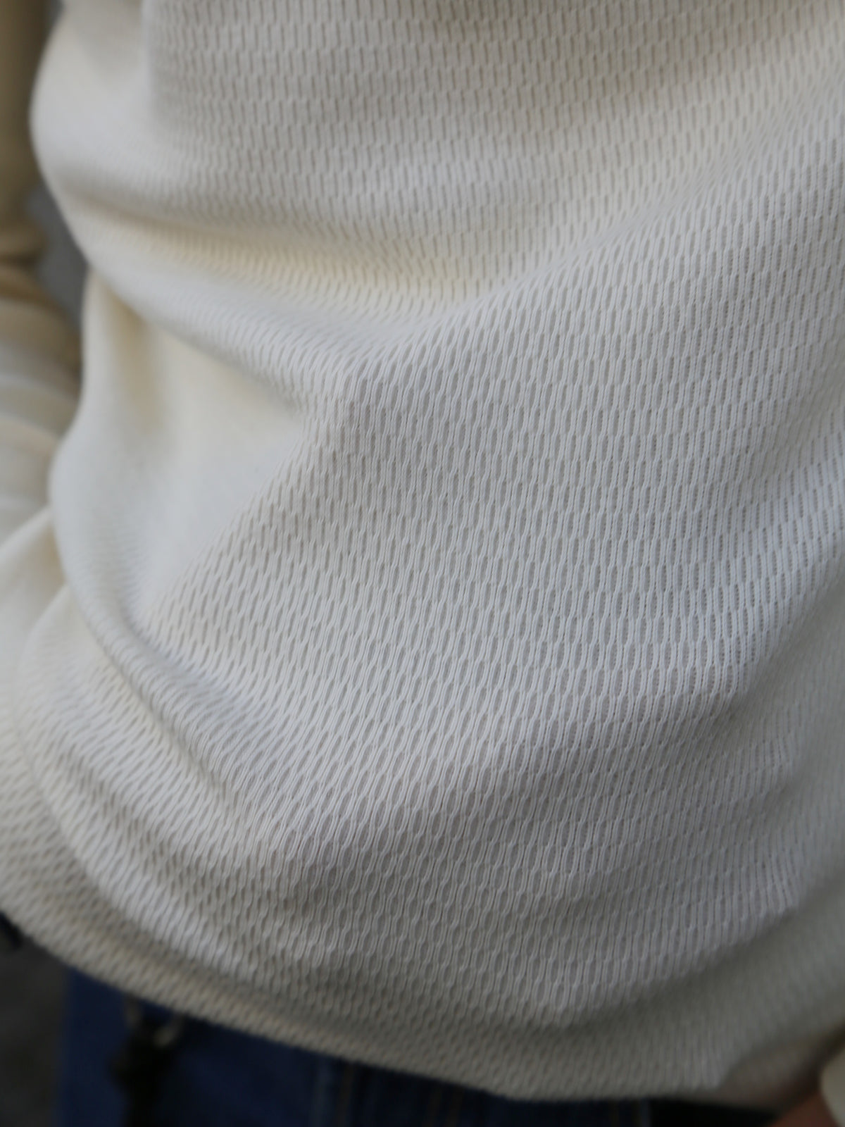 Gladhand Waffle Henley LS Teeshirt – White (GH-11)