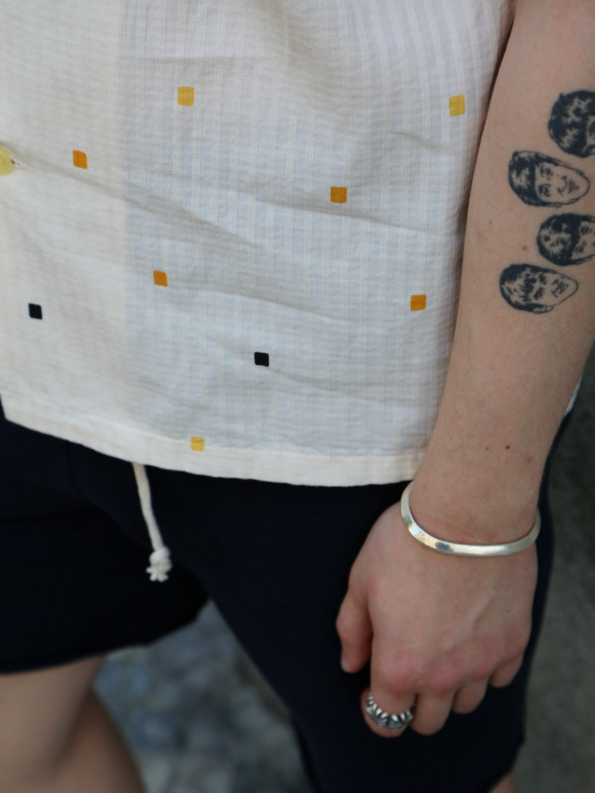 Sugar Cane Star of Holywood Dobby Cotton Open Shirt “Square” – Yellow (SH39717-155)
