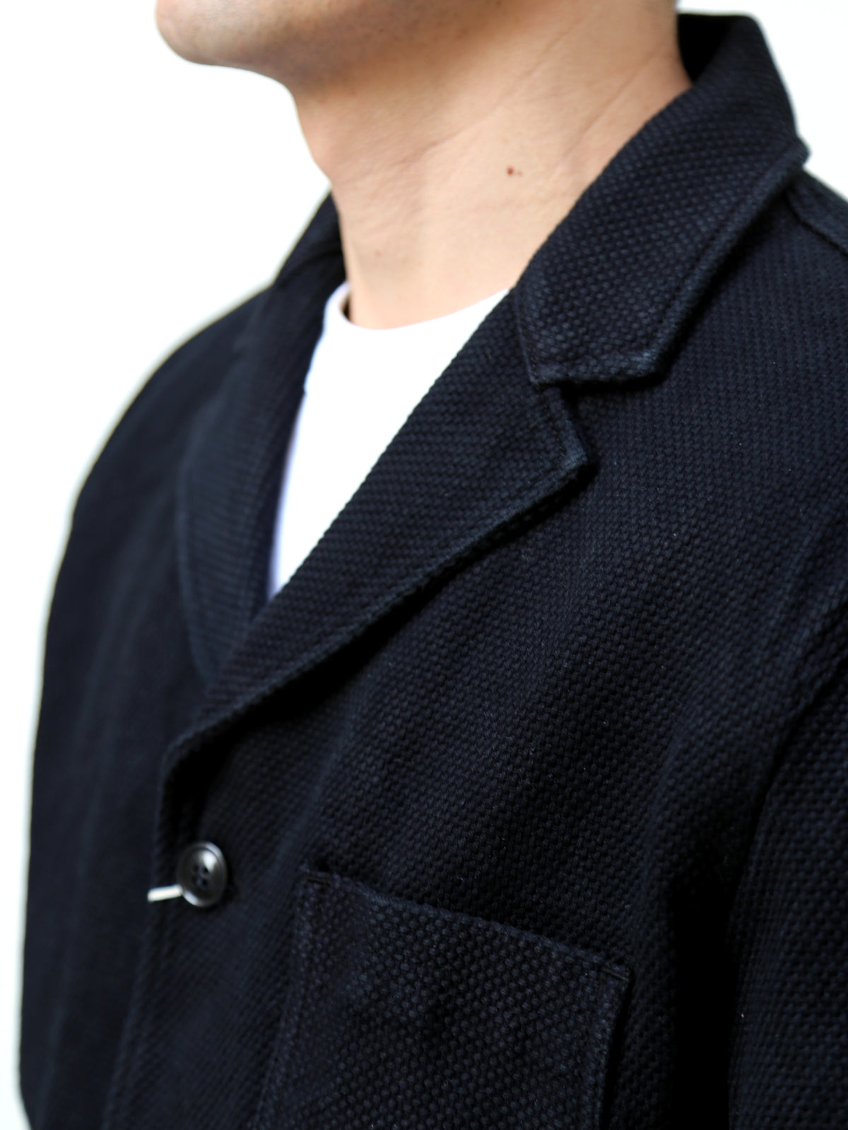 Studio d'Artisan Kurozome Selvedge Sashiko Tailored Jaket – Black (4572)