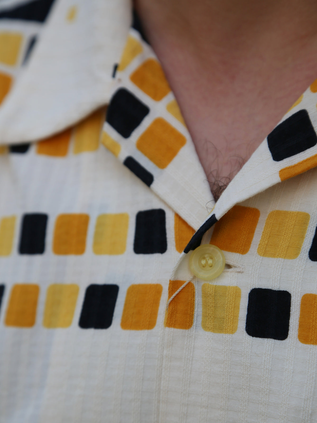 Sugar Cane Star of Holywood Dobby Cotton Open Shirt “Square” – Yellow (SH39717-155)
