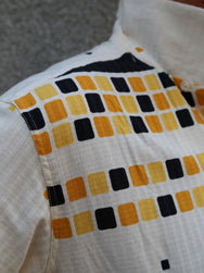 Sugar Cane Star of Holywood Dobby Cotton Open Shirt “Square” – Yellow (SH39717-155)