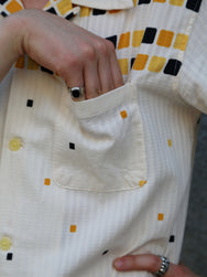 Sugar Cane Star of Holywood Dobby Cotton Open Shirt “Square” – Yellow (SH39717-155)