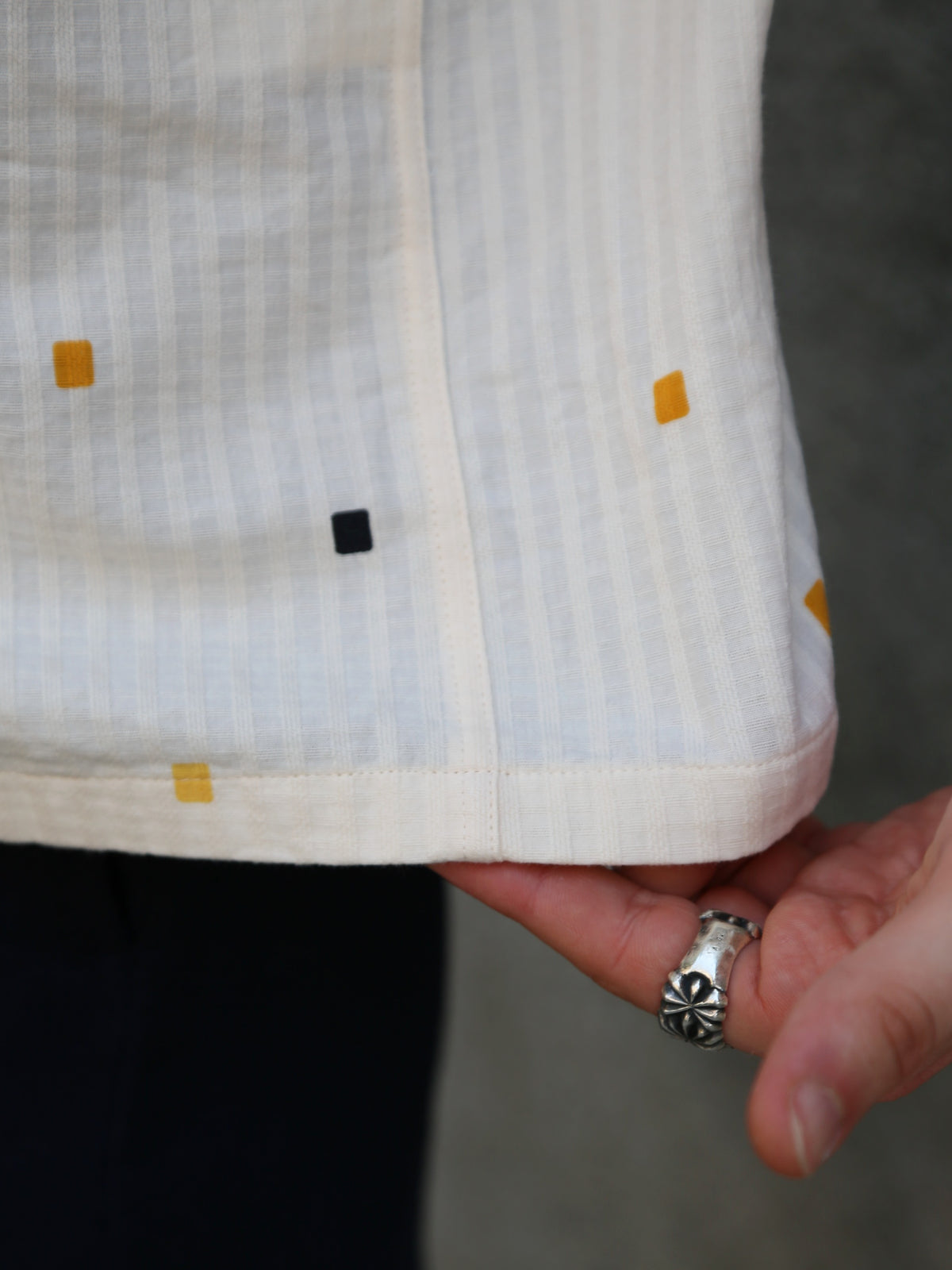 Sugar Cane Star of Holywood Dobby Cotton Open Shirt “Square” – Yellow (SH39717-155)