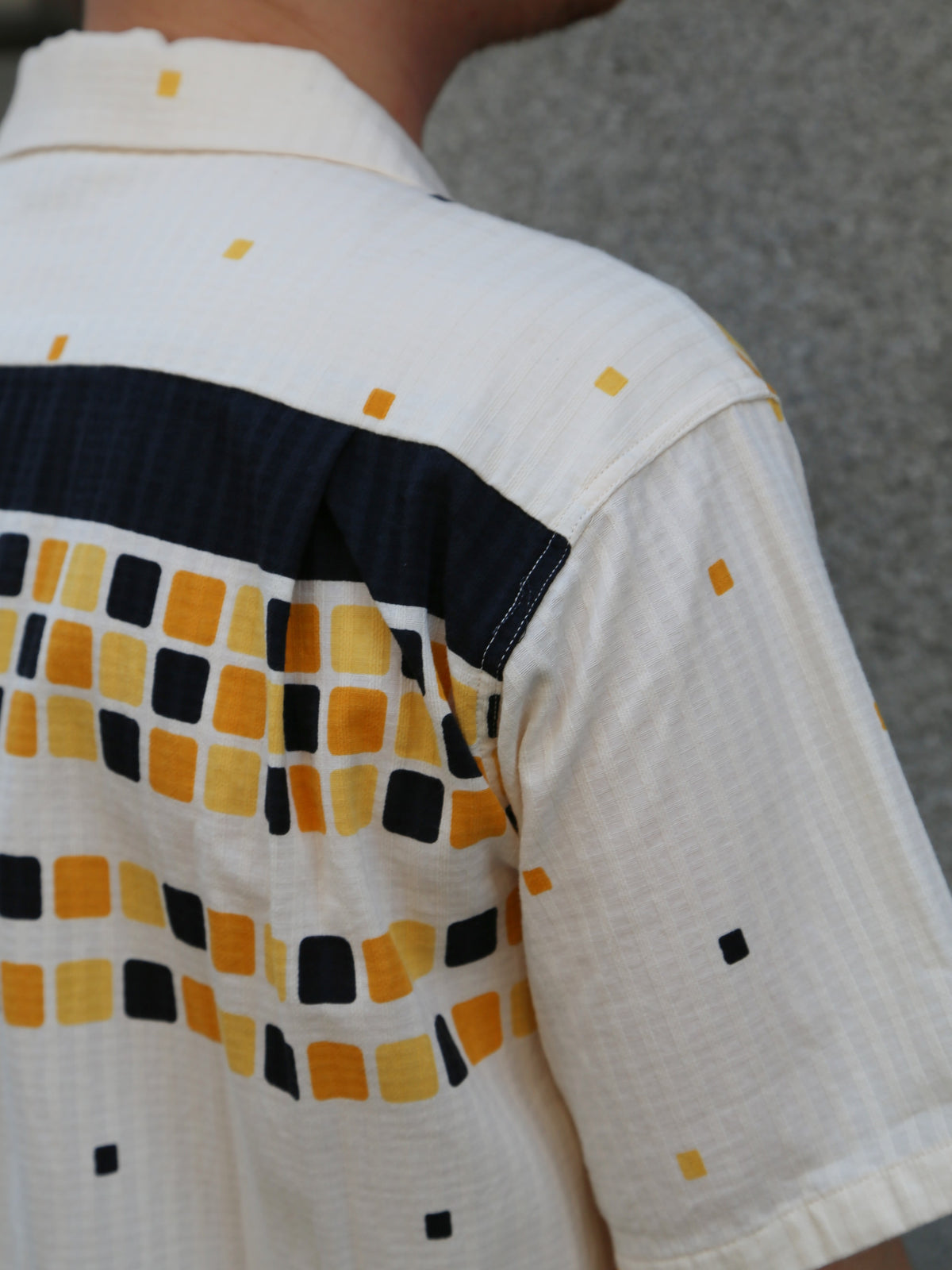 Sugar Cane Star of Holywood Dobby Cotton Open Shirt “Square” – Yellow (SH39717-155)
