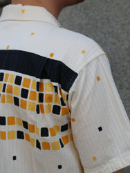 Sugar Cane Star of Holywood Dobby Cotton Open Shirt “Square” – Yellow (SH39717-155)