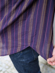 Hansen Garments Reidar Loose Fit Short Sleeve Shirt – Purple Stripes (27-35-8 REIDAR)